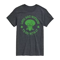 Novelty Mens Crew Neck Short Sleeve Regular Fit Spongebob Graphic T-Shirt