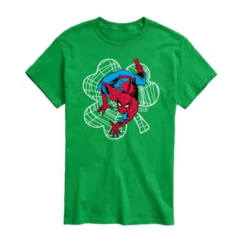 Novelty Mens Crew Neck Short Sleeve Regular Fit Spiderman Graphic T-Shirt