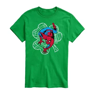 Novelty Mens Crew Neck Short Sleeve Regular Fit Spiderman Graphic T-Shirt