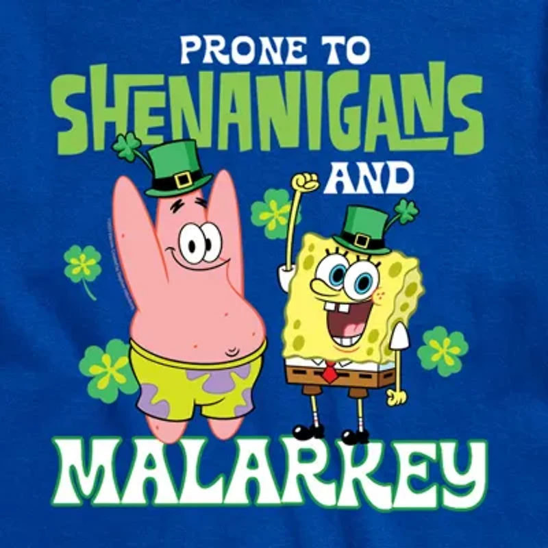 Novelty Mens Crew Neck Short Sleeve Spongebob Graphic T-Shirt