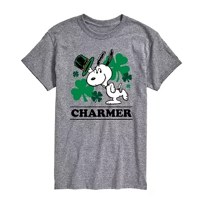 Novelty Mens Crew Neck Short Sleeve Regular Fit Snoopy Graphic T-Shirt
