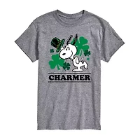 Novelty Mens Crew Neck Short Sleeve Regular Fit Snoopy Graphic T-Shirt