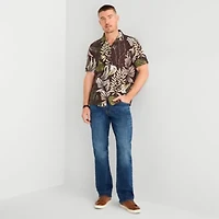 mutual weave Mens Short Sleeve Camp Shirt
