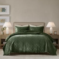 Madison Park Emery 3-Pc Velvet Quilt Set