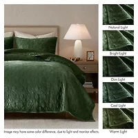 Madison Park Emery 3-Pc Velvet Quilt Set