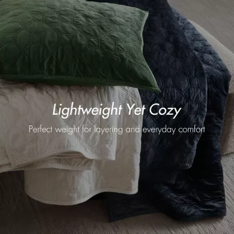 Madison Park Emery 3-Pc Velvet Quilt Set