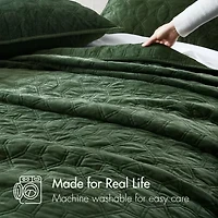 Madison Park Emery 3-Pc Velvet Quilt Set