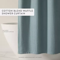Casual Comfort Cotton Blend Textured Waffle Shower Curtain