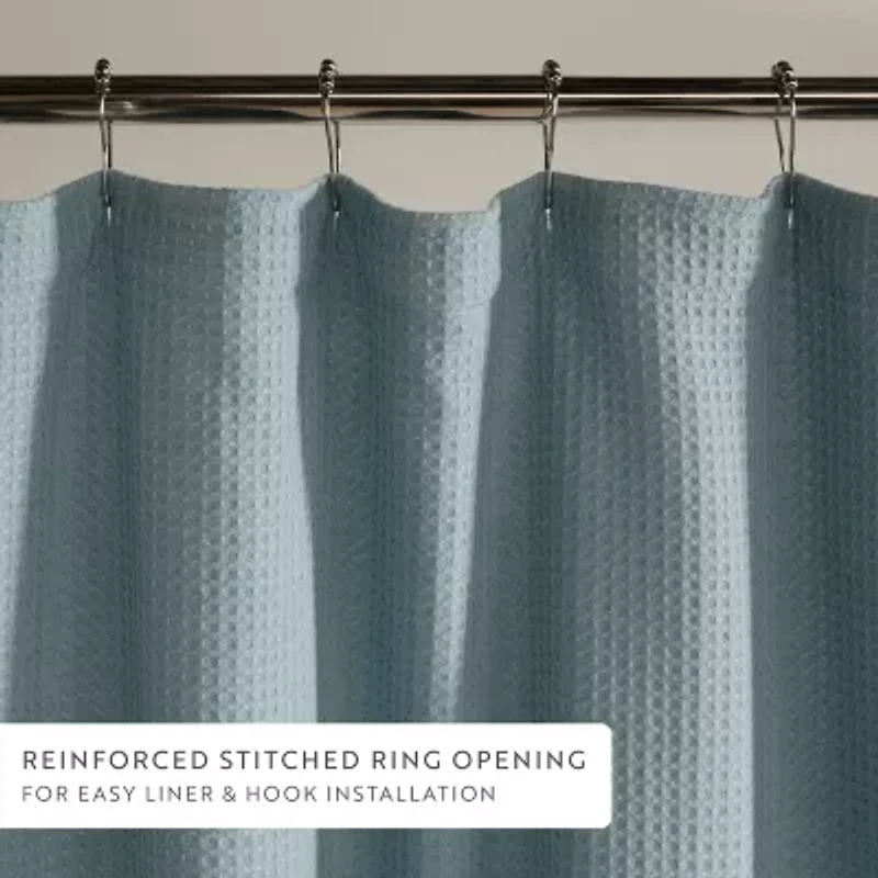 Casual Comfort Cotton Blend Textured Waffle Shower Curtain