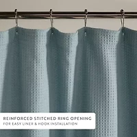 Casual Comfort Cotton Blend Textured Waffle Shower Curtain