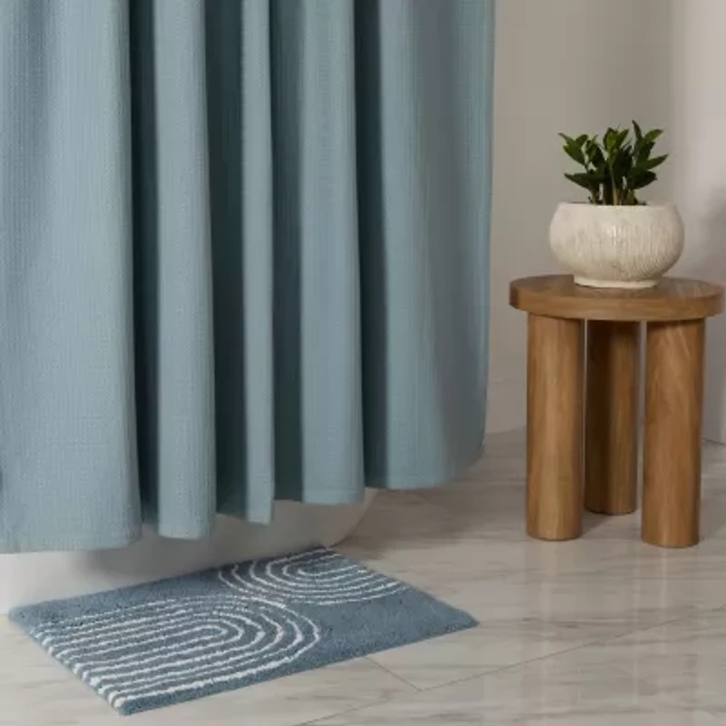 Casual Comfort Cotton Blend Textured Waffle Shower Curtain