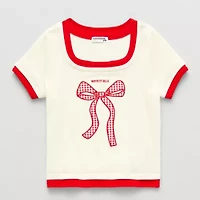 Eyeshadow Big Kid Girls Scoop Neck Short Sleeve Graphic T-Shirt