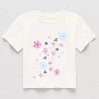 Okie Dokie Toddler & Little Girls Crew Neck Short Sleeve Regular Fit Graphic T-Shirt
