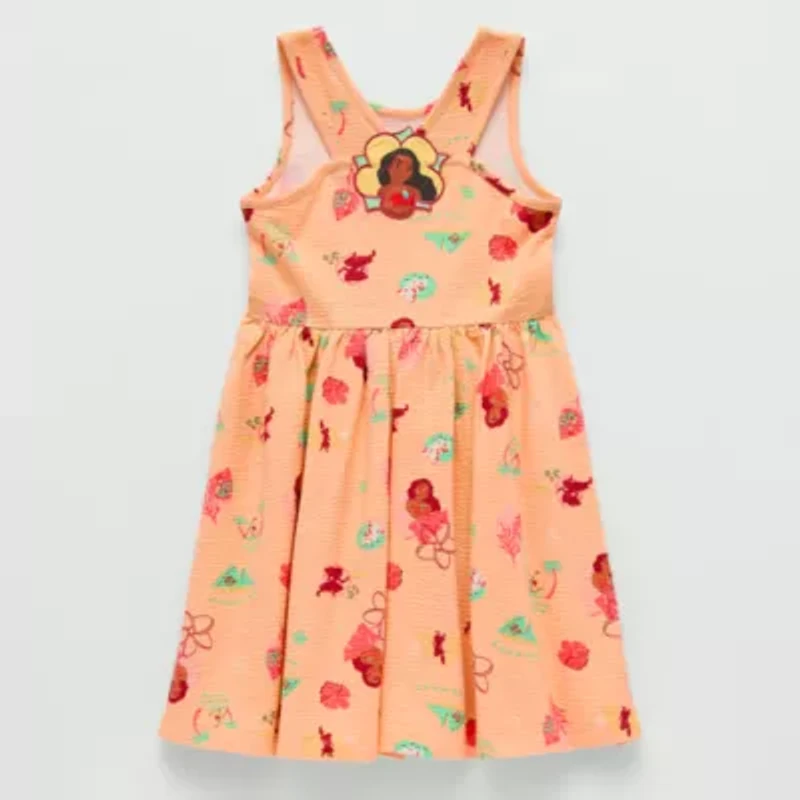 Disney Collection Little & Big Kid Girls Sleeveless Princess Moana A-Line Dress