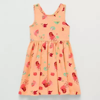 Disney Collection Little & Big Kid Girls Sleeveless Princess Moana A-Line Dress