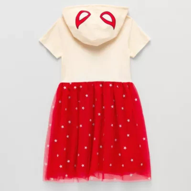 Disney Collection Little & Big Kid Girls Short Sleeve Cap Spiderman A-Line Dress