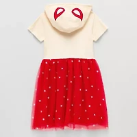 Disney Collection Little & Big Kid Girls Short Sleeve Cap Spiderman A-Line Dress