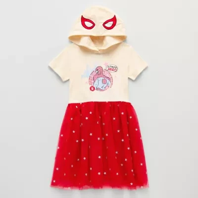 Disney Collection Little & Big Kid Girls Short Sleeve Cap Spiderman A-Line Dress
