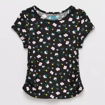 Thereabouts Little & Big Kid Girls Round Neck Short Sleeve T-Shirt
