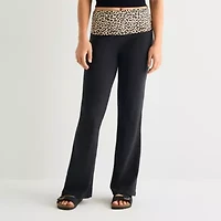 Forever 21 Womens Juniors Flare Mid Rise Pull-On Pant
