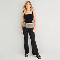Forever 21 Womens Juniors Flare Mid Rise Pull-On Pant