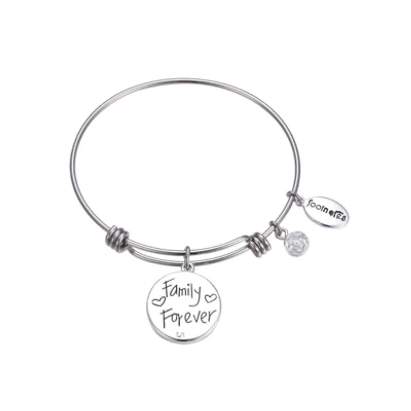 Footnotes Family Womens Stainless Steel Bangle Bracelet