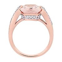 Womens 1/4 CT. T.W. Genuine Pink Morganite 14K Rose Gold Cocktail Ring