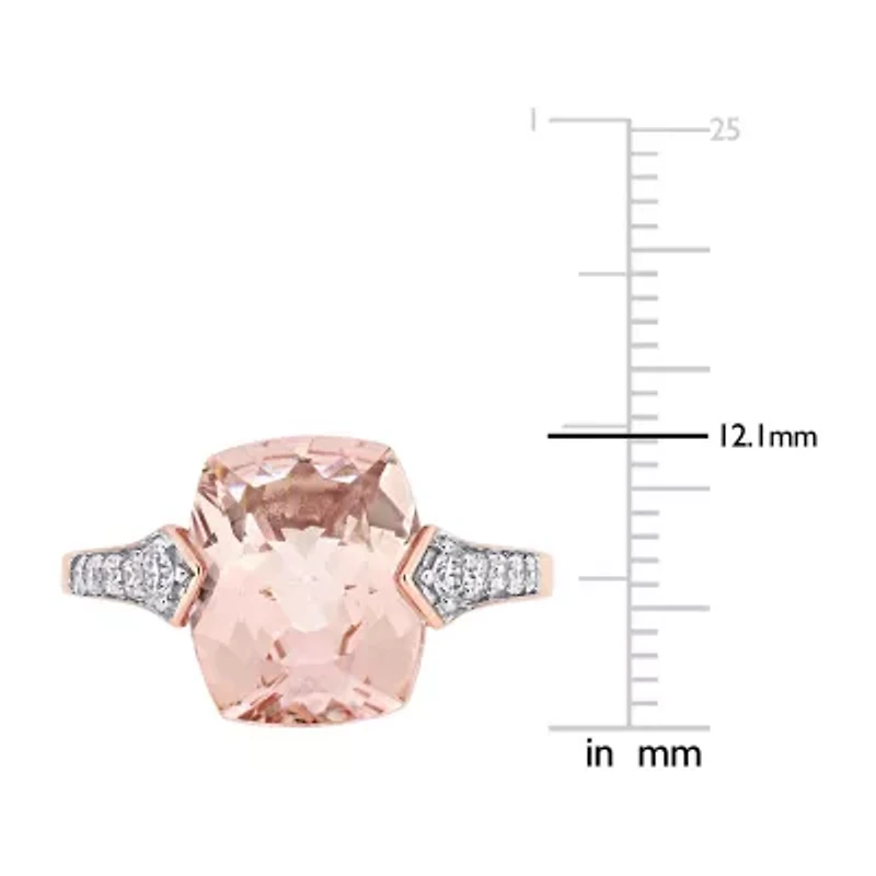 Womens 1/4 CT. T.W. Genuine Pink Morganite 14K Rose Gold Cocktail Ring