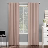 Sun Zero Cyrus Thermal Rod Pocket Back Tab Energy Saving 100% Blackout Single Curtain Panel