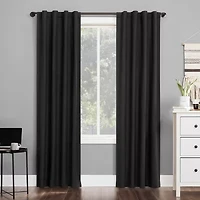 Sun Zero Cyrus Thermal Rod Pocket Back Tab Energy Saving 100% Blackout Single Curtain Panel