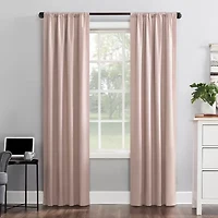 Sun Zero Cyrus Thermal Rod Pocket Back Tab Energy Saving 100% Blackout Single Curtain Panel
