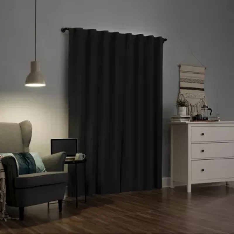 Sun Zero Cyrus Thermal Rod Pocket Back Tab Energy Saving 100% Blackout Single Curtain Panel