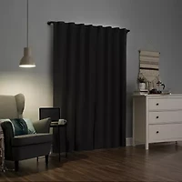 Sun Zero Cyrus Thermal Rod Pocket Back Tab Energy Saving 100% Blackout Single Curtain Panel