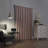 Sun Zero Cyrus Thermal Rod Pocket Back Tab Energy Saving 100% Blackout Single Curtain Panel