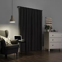 Sun Zero Cyrus Thermal Rod Pocket Back Tab Energy Saving 100% Blackout Single Curtain Panel