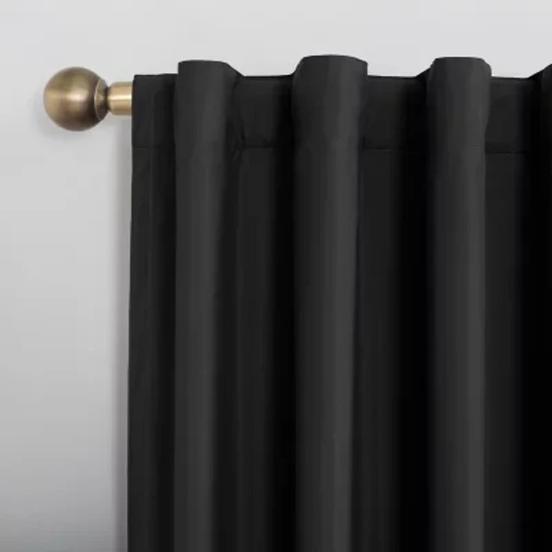 Sun Zero Cyrus Thermal Rod Pocket Back Tab Energy Saving 100% Blackout Single Curtain Panel