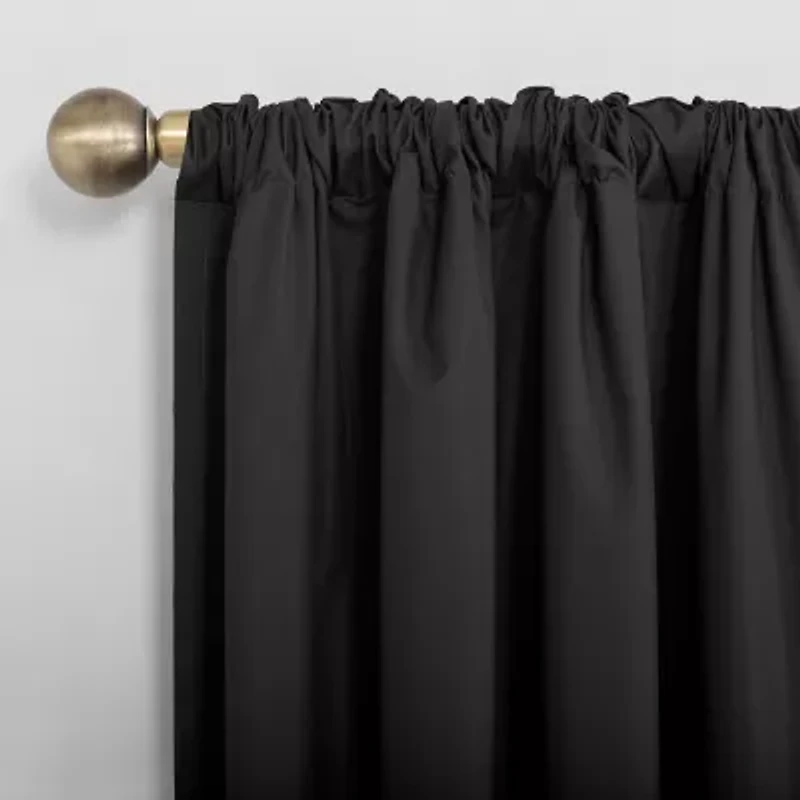 Sun Zero Cyrus Thermal Rod Pocket Back Tab Energy Saving 100% Blackout Single Curtain Panel