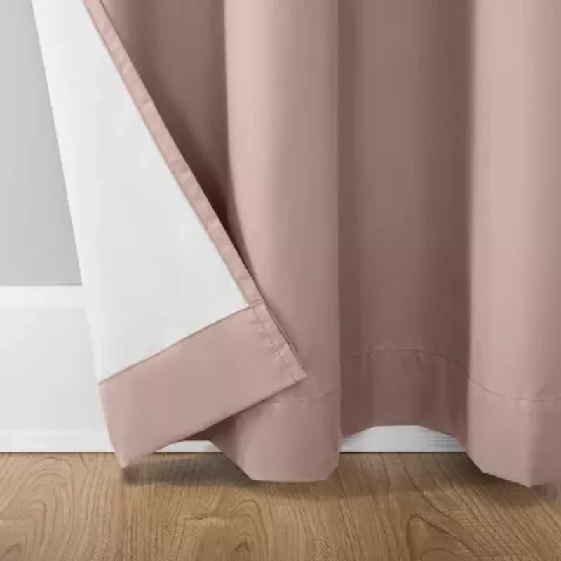 Sun Zero Cyrus Thermal Rod Pocket Back Tab Energy Saving 100% Blackout Single Curtain Panel