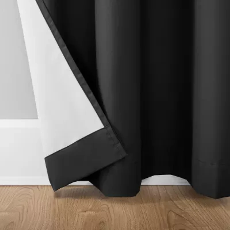Sun Zero Cyrus Thermal Rod Pocket Back Tab Energy Saving 100% Blackout Single Curtain Panel