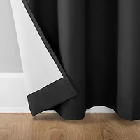 Sun Zero Cyrus Thermal Rod Pocket Back Tab Energy Saving 100% Blackout Single Curtain Panel