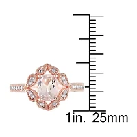 Womens 1/10 CT. T.W. Genuine Pink Morganite 10K Rose Gold Cocktail Ring