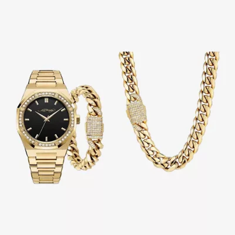 Ed Hardy Mens Gold Tone Bracelet Watch 9747g-42-G27
