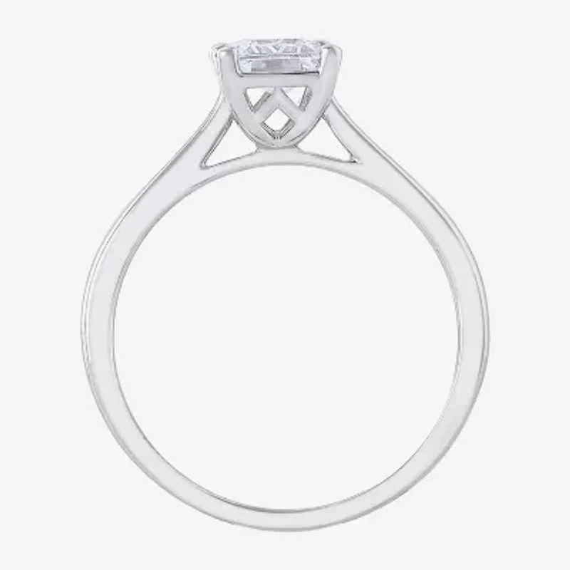 (H-I / SI2) Womens 1 1/2 CT. Lab-Grown White Diamond 14K Gold Emerald Solitaire Engagement Ring