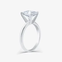 (G / VS2) Womens 3 CT. Lab-Grown White Diamond 14K Gold Emerald Solitaire Engaement Ring