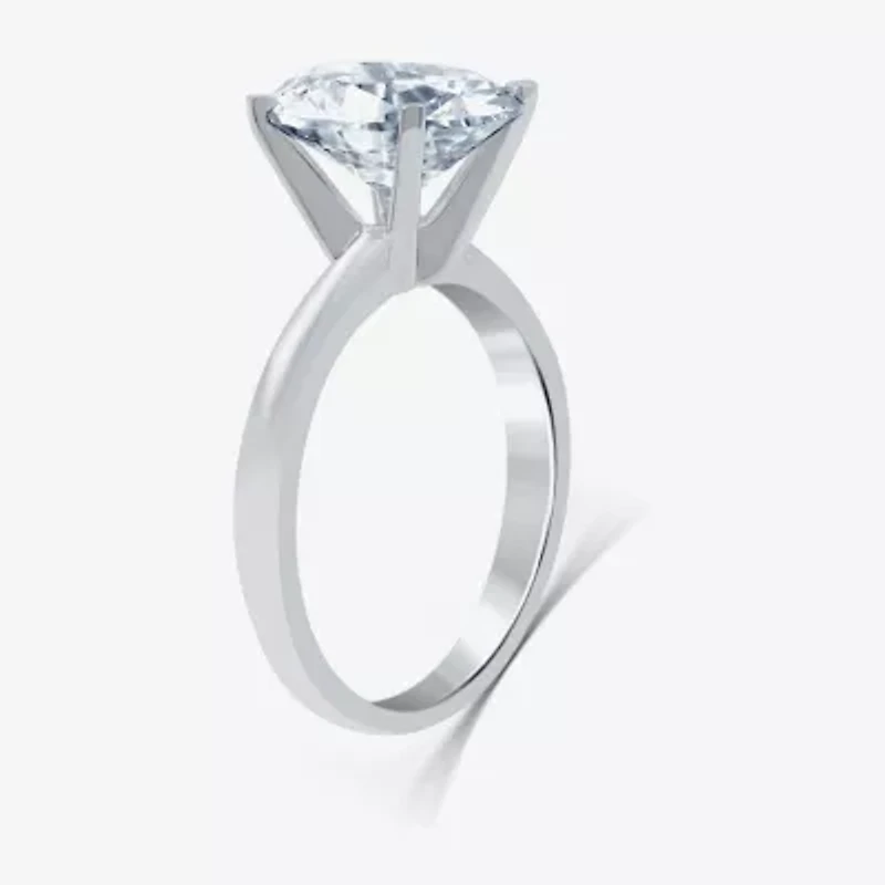 (G / VS2) Womens 3 CT. Lab-Grown White Diamond 14K Gold Oval Solitaire Engaement Ring