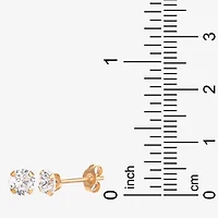 5mm 14K Gold Cubic Zirconia Round Stud Earring