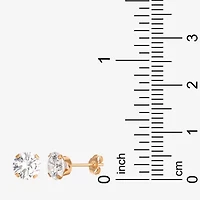 6mm 14K Yellow Gold Round Cubic Zirconia Stud Earrings