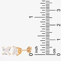 5mm Stud Earrings, 14K Cubic Zirconia Princess Cut
