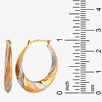 14K Gold Tri-Color Hoop Earrings
