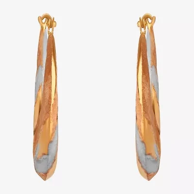 14K Gold Tri-Color Hoop Earrings